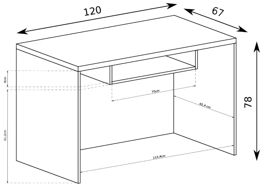 Písací stôl MEISON 120 cm