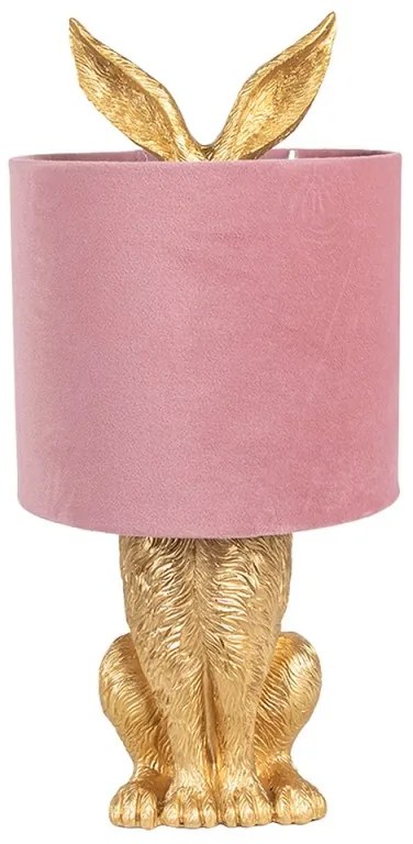 Gold & Pink RABBIT Easter stolná lampa