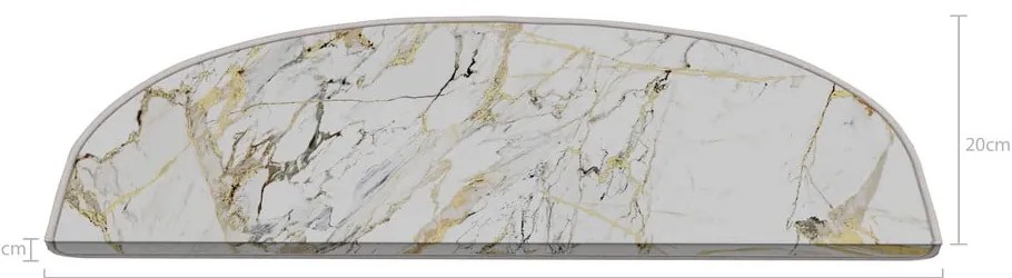 Biele nášľapy na schody v súprave 16 ks 20x65 cm Marble Art – Vitaus
