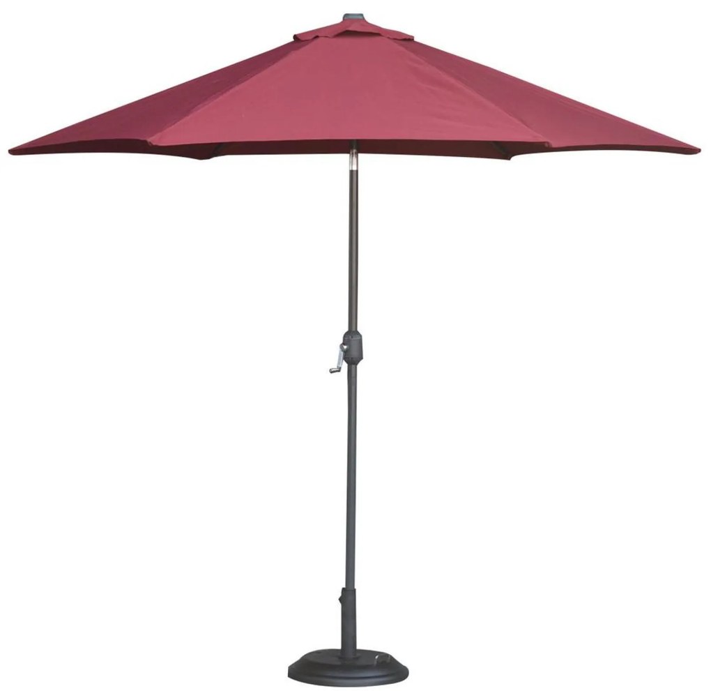 Slnečník 270 cm bordó MANGO s kľukou