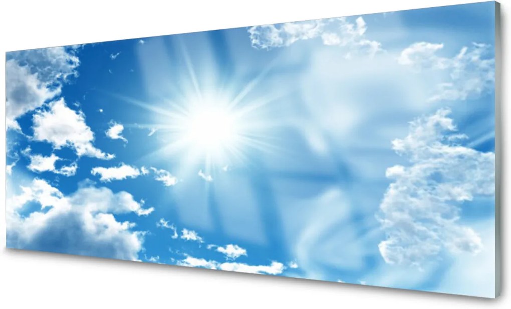 Skleněný obraz Slnko Mraky nebo modré