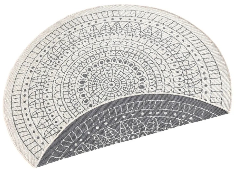 Sivo-krémový vonkajší koberec NORTHRUGS Porto, ⌀ 140 cm