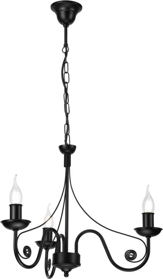 Luster na reťazi DONATO 3xE14/40W/230V čierna