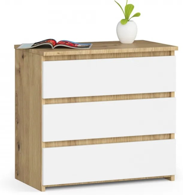 Nočný stolík CL3 3SZ CLP dub artisan / biely