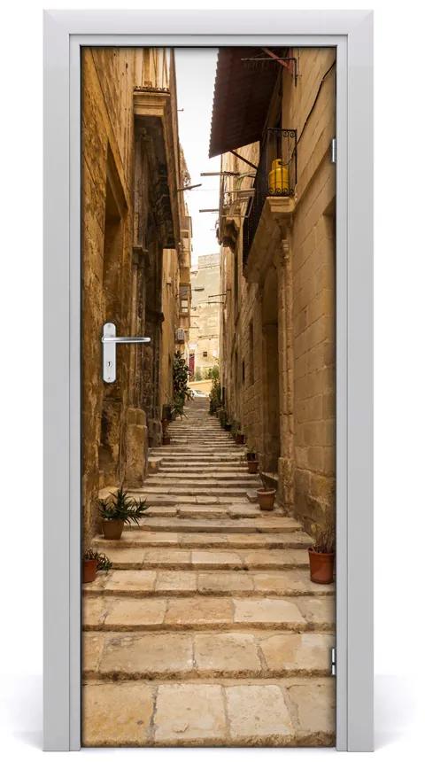 Fototapeta samolepiace dvere Malta uličky 95x205 cm
