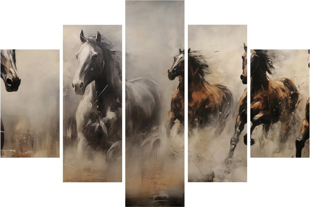 Obraz - Olejomaľba koní (150x105 cm)
