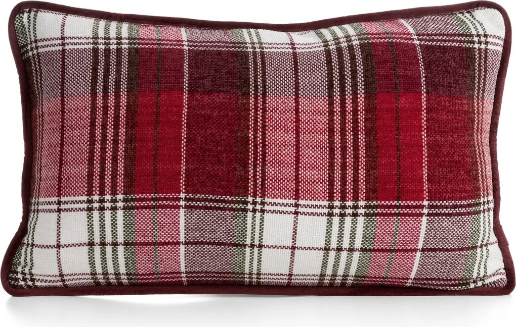 VIANOČNÁ DEKORAČNÁ OBLIEČKA NA VANKÚŠ CHECKERED 30X50 CM VZOROVANÁ