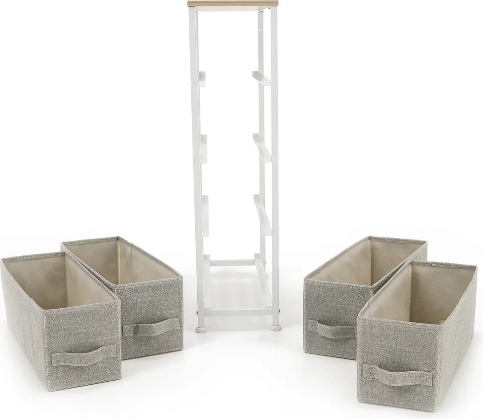 Komoda s látkovými zásuvkami OFELIA, biela