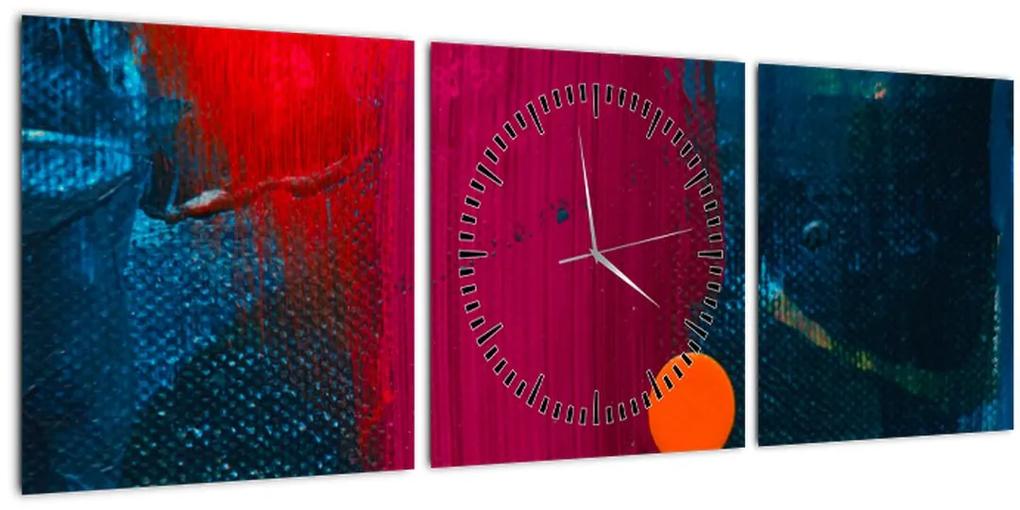 Obraz farby (s hodinami) (90x30 cm)