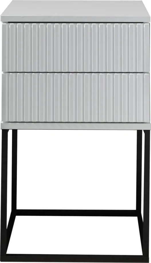 Nočný stolík s 2 zásuvkami Marle, biely