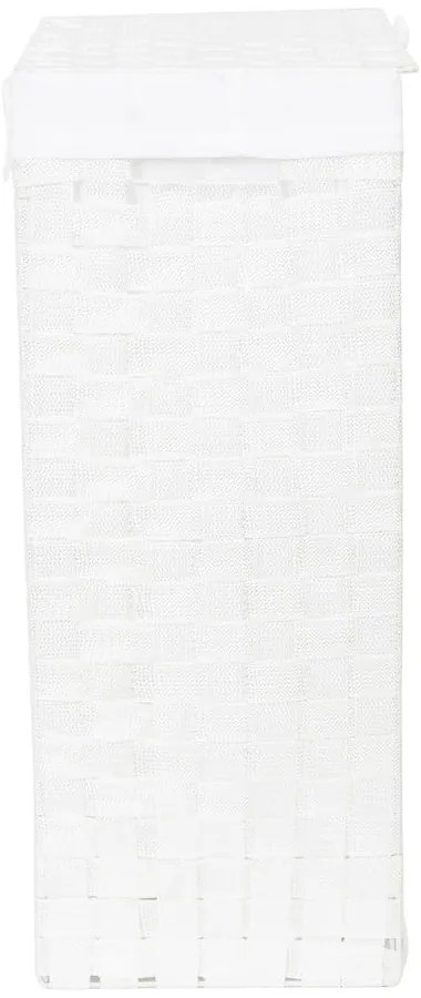 Biely viskózny kôš na bielizeň s vekom Compactor Laundry Basket Linen, výška 60 cm