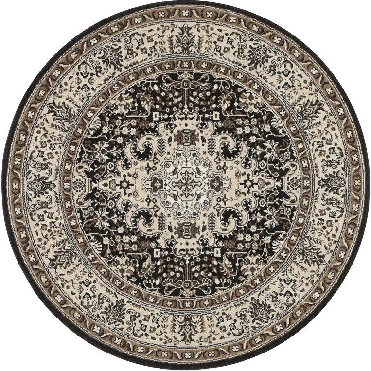 Nouristan - Hanse Home koberce Kruhový koberec Mirkan 104439 Cream/Brown - 160x160 (průměr) kruh cm