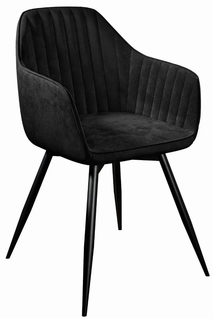 ČALÚNENÁ STOLIČKA NIKA ČIERNÁ ZAMAT