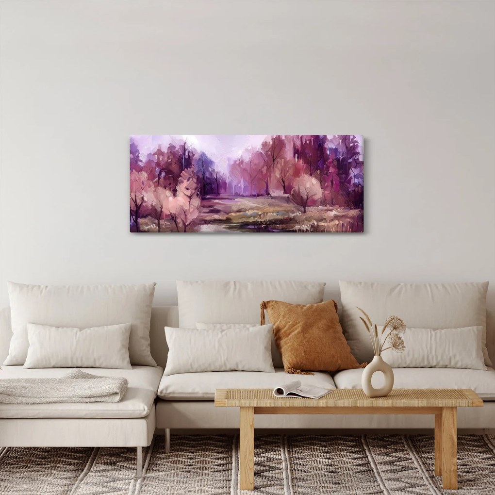 Obraz - Jesenná krajinomaľba (120x50 cm)