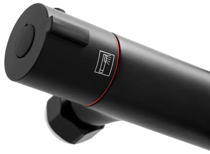 Erga Bergen Therm, sprchová súprava s termostatickou batériou a dažďovou hlavicou 25cm, čierna matná, ERG-YKA-BP.BERGEN-THERM-25-BLK