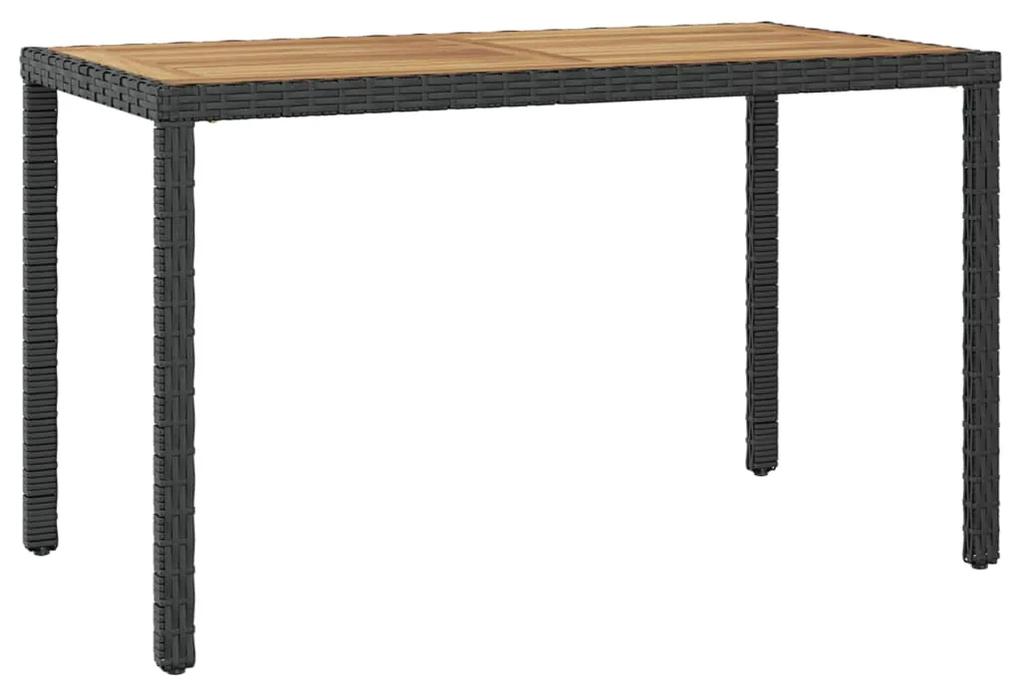 Záhradný stôl, čierno hnedý 123x60x74 cm, akáciový masív 46450