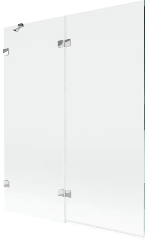 Mexen Lunar, 2-krídlová vaňová zástena ľavá 140 x 150 cm, číre sklo, chrómová, 897-140-100-01-00-L