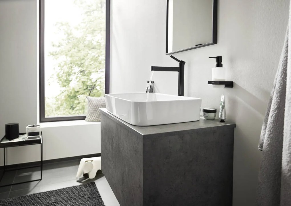 Hansgrohe Finoris, umývadlová batéria 260, s výpustom Push-Open, čierna matná, HAN-76070670