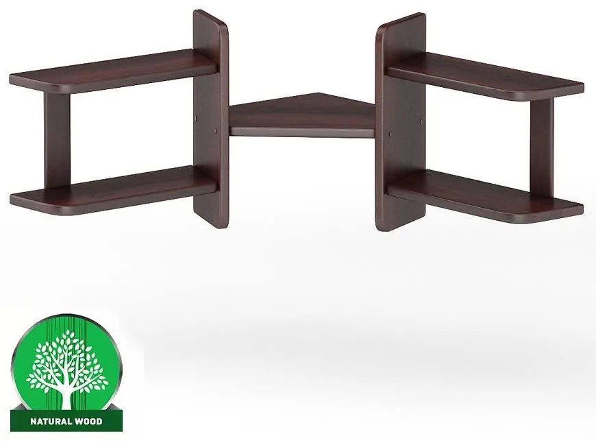 Nástenná polica  SOSNA PK131 77x40x77 cm orech