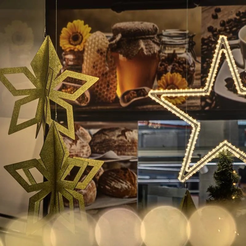 DECOLED Zlatá hviezda, 3D, 15 cm