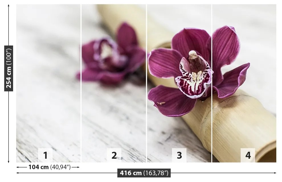 Fototapeta Vliesová Orchideovej drevo 250x104 cm