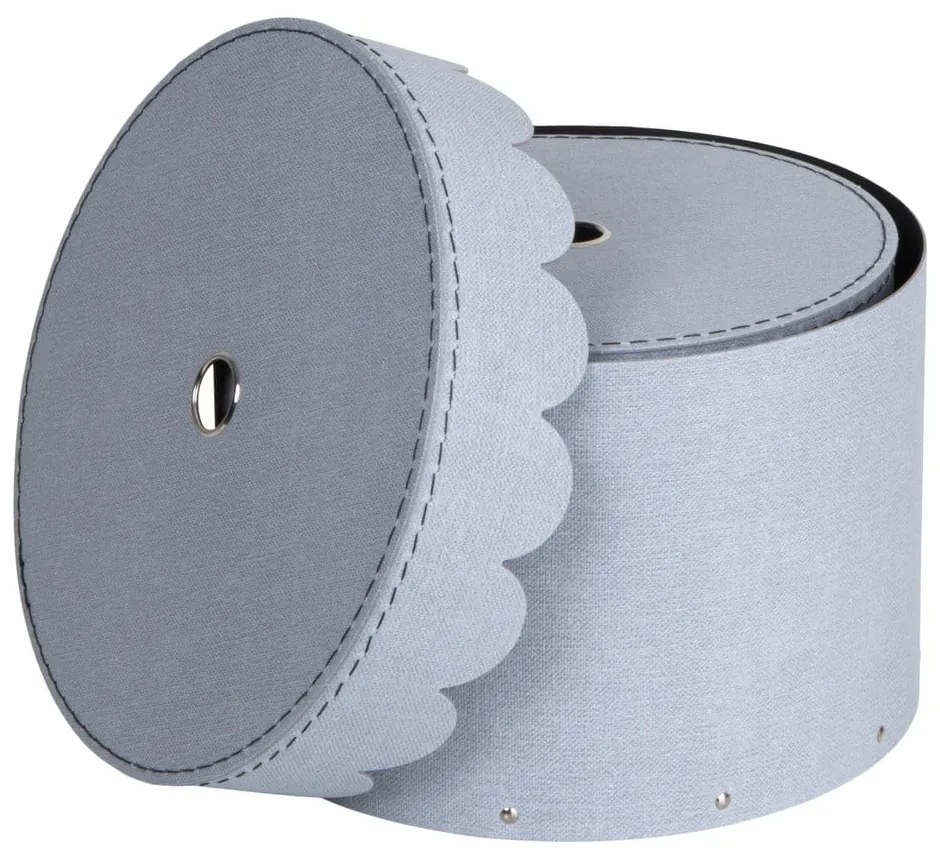 Svetlosivé kartónové úložné boxy s vekom v súprave 2 ks ø 26x17,5 cm Wilma – Bigso Box of Sweden