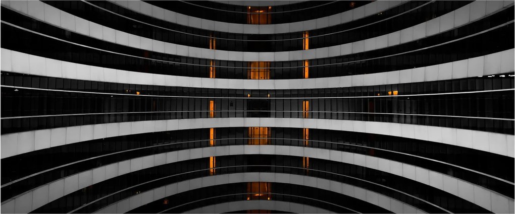 Abstraktný obraz - budova (120x50 cm)