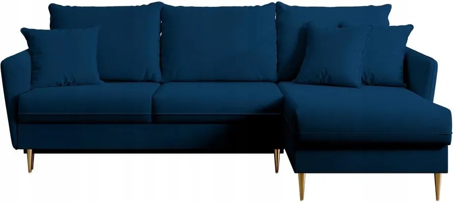 Rohová sedacia súprava Vivaldio L (modrá zlatá)
