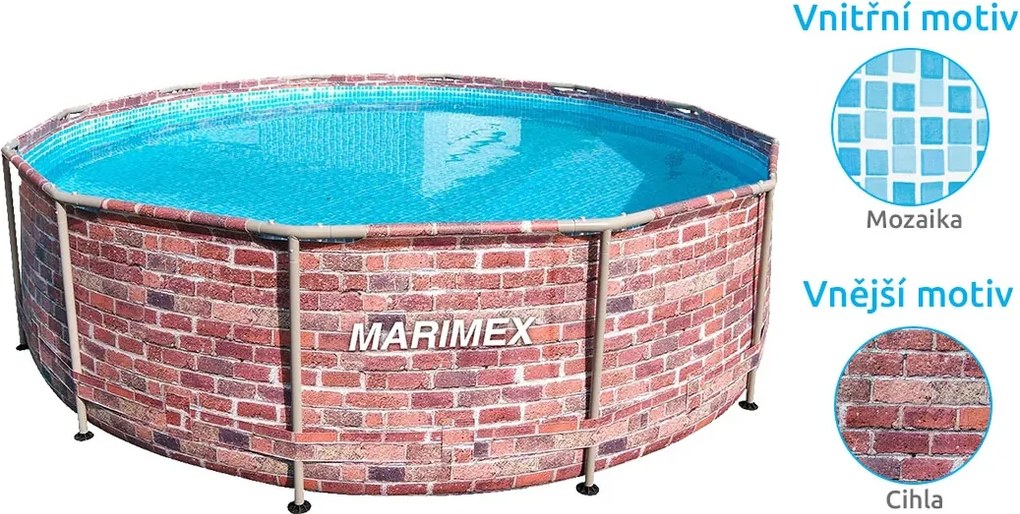 Marimex | Bazén Marimex Florida 3,66 x 0,99m, s pieskovou filtráciou- motív TEHLA | 19900077