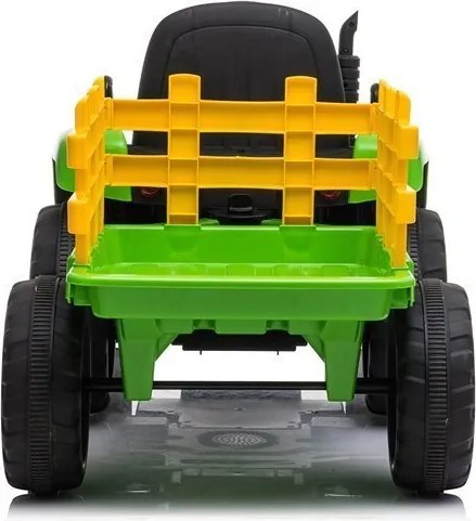 LEAN CARS Batériový traktor s prívesom XMX611 zelený