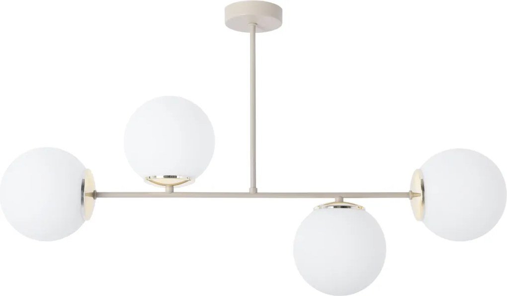 Stropné svietidlo Florence, 4x biele sklenené tienidlo, g/be, n