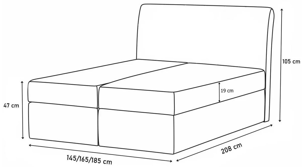 Manželská posteľ MONA vrátane matraca, 140x200, Cosmic 100/Cosmic 160