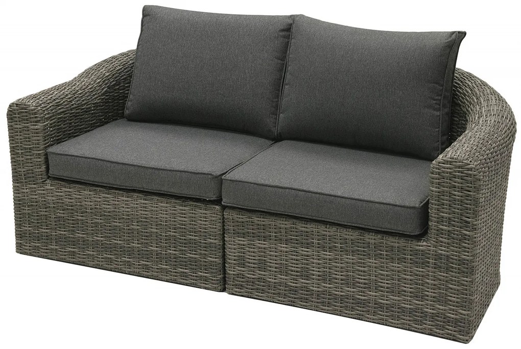 Deokork Ratanová lavica pre 2 osoby BORNEO LUXURY (sivá)