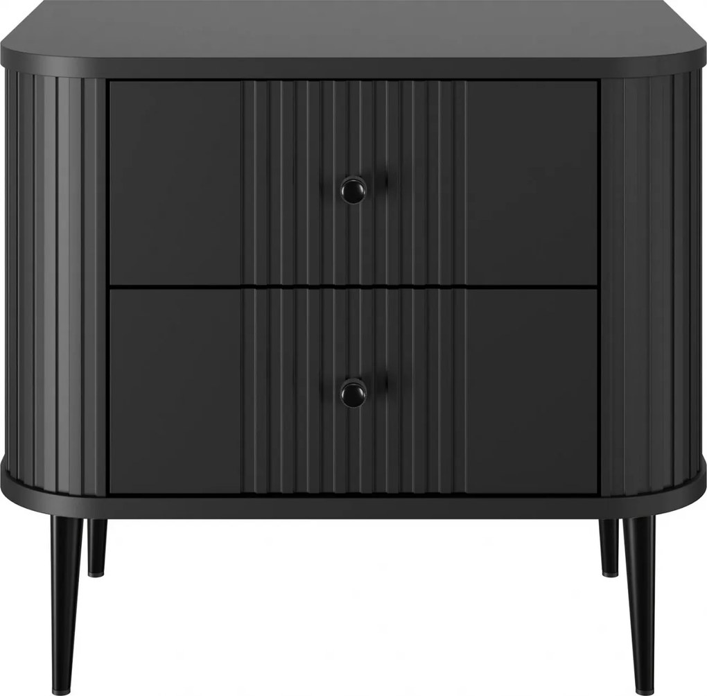 Nočné stolíky Vesper 56 cm - 2 ks - čierna / čierne nožičky