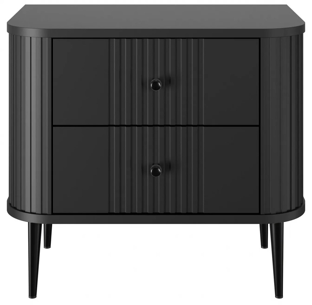 Nočné stolíky Vespera 56 cm - 2 ks - čierna / čierne nožičky