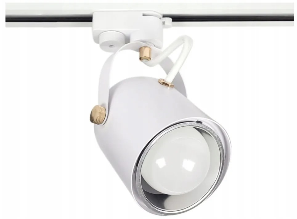BERGE Reflektorová koľajnicová lampa IP20 pre žiarovku E27 - biela