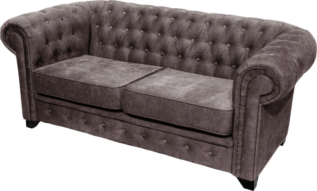 XXXLutz SEDAČKA CHESTERFIELD, drevo, textil, kompozitné drevo, hnedá MID.YOU - Sedačky - 000694009817