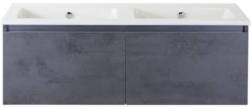 Kúpeľňový nábytkový set Sanox Frozen farba čela betón antracitovo sivá ŠxVxH 121 x 42 x 46 cm s keramickým umývadlom bez otvoru na kohút