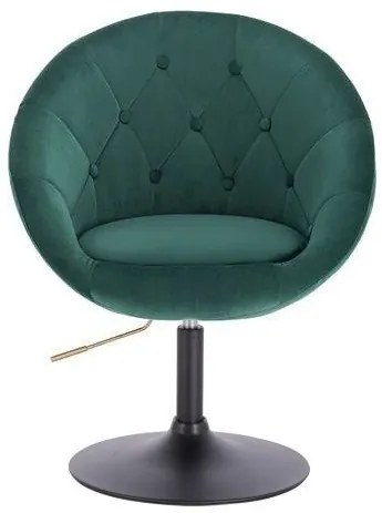 LuxuryForm DESIGN Kreslo VERA VELUR na čiernom tanieri - zelené