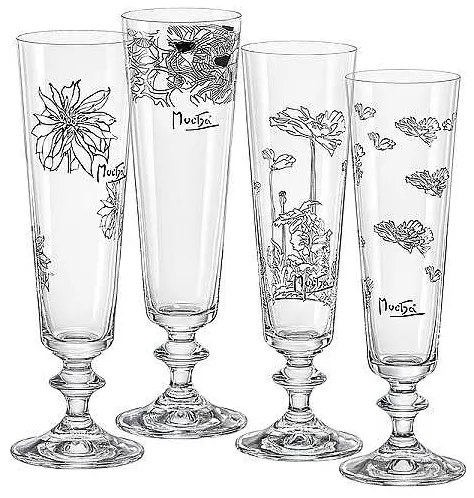 Crystalex Poháre na sekt By Mucha 205 ml, 4 ks