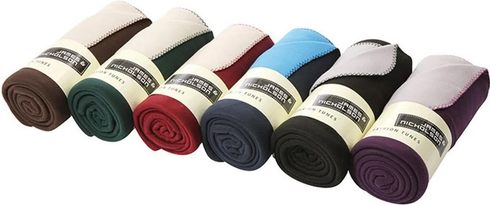 James & Nicholson (Daiber) Fleece deka 150x170 cm JN952 - Hnedá / smotanová | 150 x 170 cm