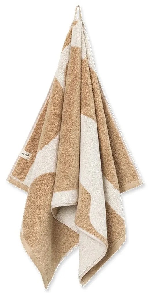 Ferm Living Bavlnený uterák Ebb Sand 100 x 50 cm