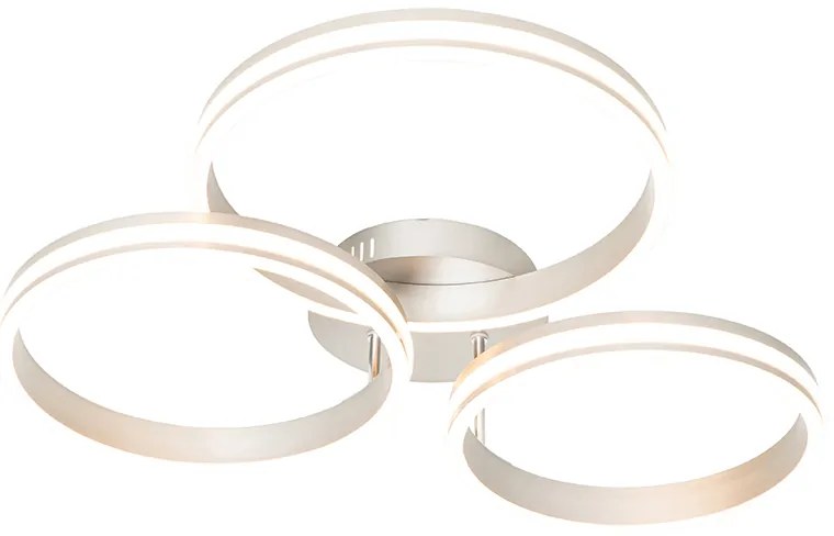 Oceľové stropné svietidlo vrátane LED 3-stupňové stmievateľné 3-svetlo - Navara