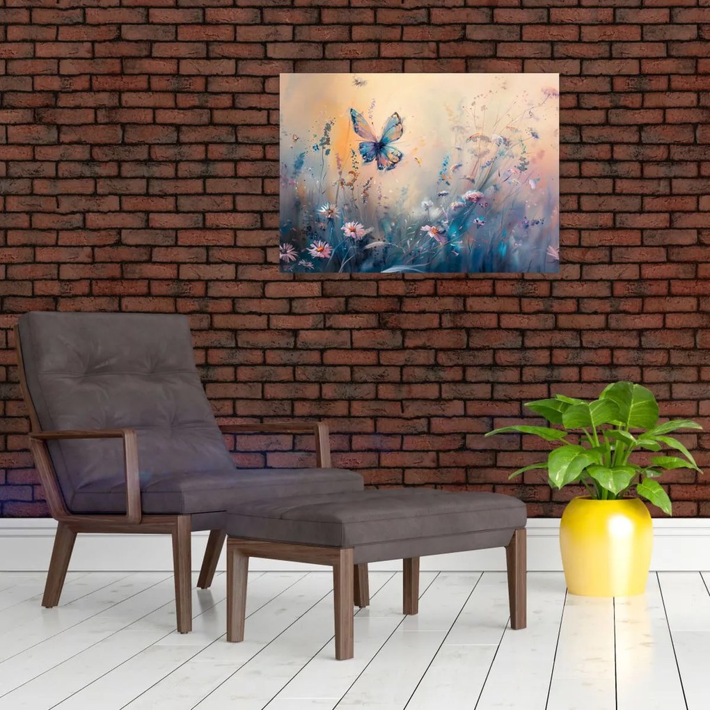 Obraz - Lúka s motýľom II. (70x50 cm)