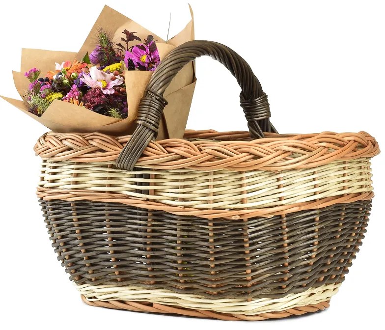 Provence Chica I prútený nákupný košík.š. 44 x hl. 33 x v. 21/35(cm)