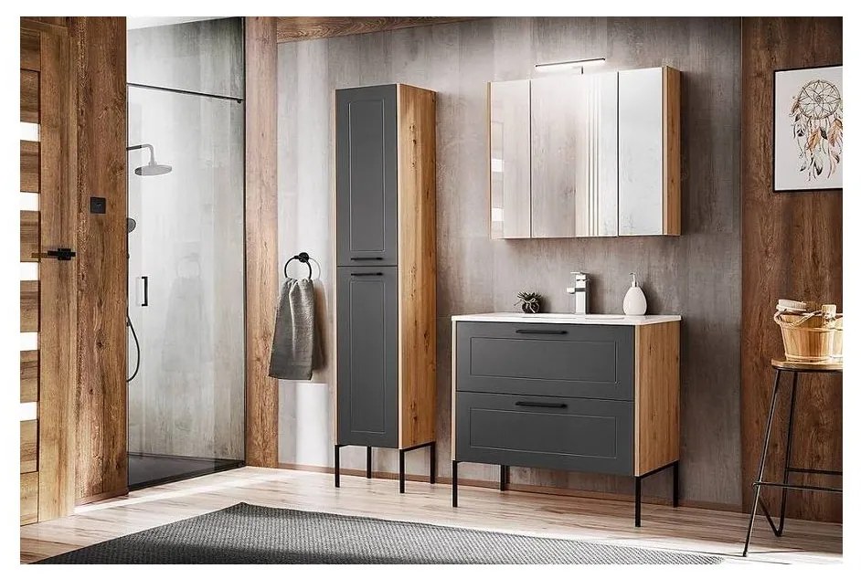 CMD Kúpeľňová skrinka MADERA GREY 803