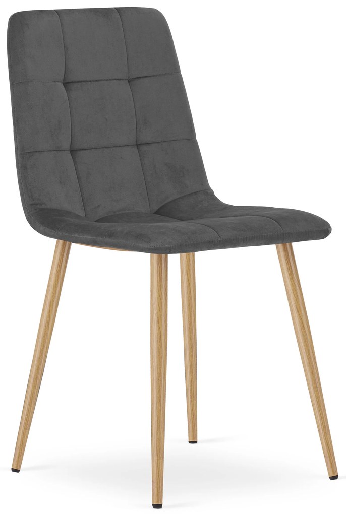 Tmavo sivá zamatová stolička KARA