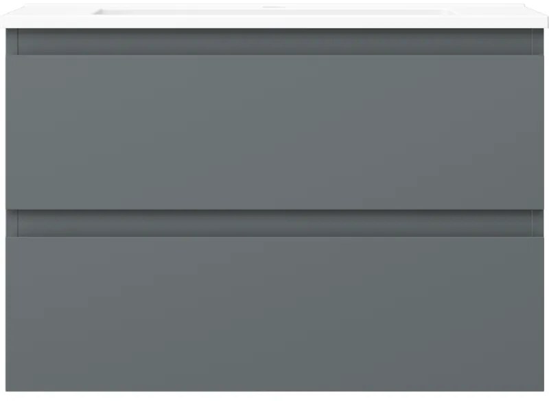 Mexen Orio, kúpeľňová skrinka 70 cm s umývadlom Otis, 2 zásuvky, grafitová matná/biela matná, 91A10-07047-2-BFF66-W18M01