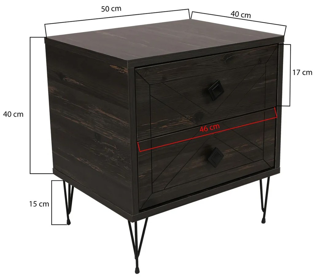 Nočný stolík Luna Dark Brown