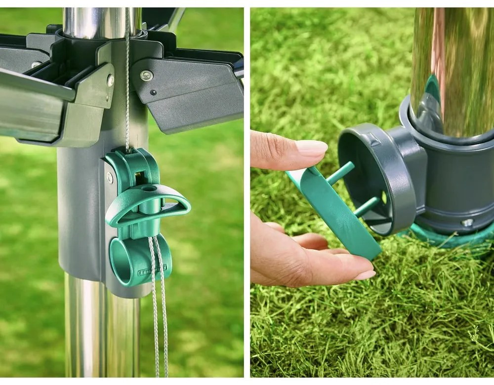 Vonkajší sušiak na bielizeň v striebornej farbe 40 m LinoProtect 400 – LEIFHEIT